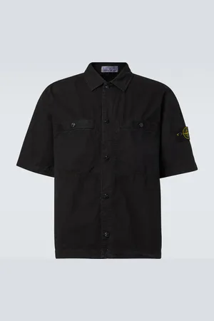 Stone Island Camisa de algodón con logo