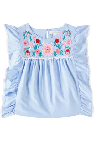 Louise Misha Top Mala en chambray de algodón