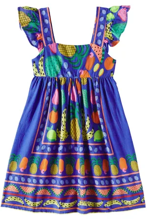 FÁBULA Fábula Vestido Lenço Frutaria de algodón