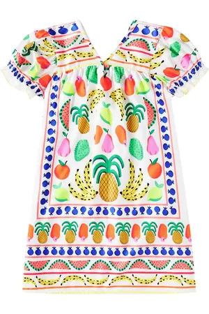 FÁBULA Fábula Vestido Lenço Frutaria de algodón