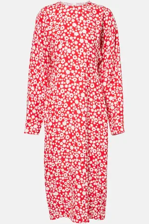 Marni Vestido midi de satén floral