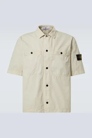 Stone Island Camisa de algodón con logo
