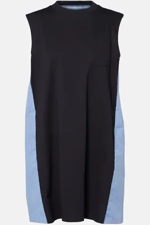 SACAI Vestido corto de jersey y popelín