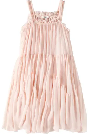 Chloé Chloé Kids Vestido de seda con volantes