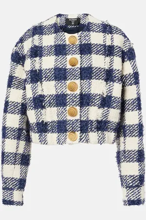 Balmain Chaqueta de tweed a cuadros