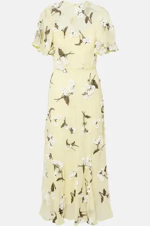 Erdem Vestido de cóctel en georgette con apliques