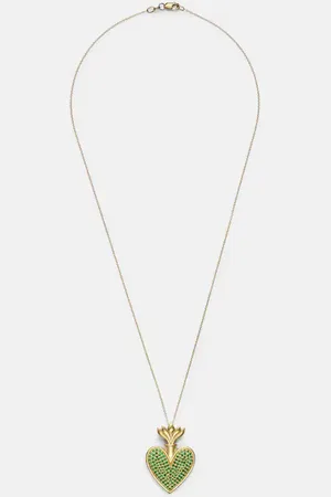 Ileana Makri Collar con colgante Blowing Heart de oro de 18 ct con tsavoritas