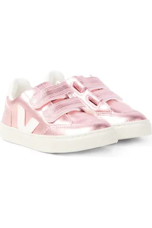 Veja Zapatillas V-12 de piel metalizada