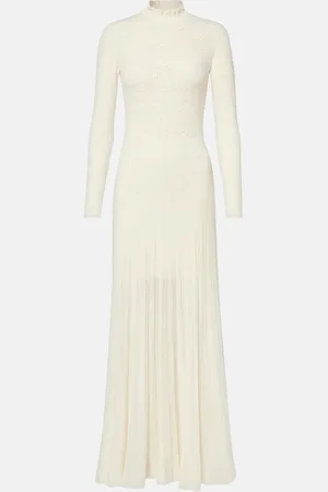 Isabel Marant Vestido largo Gisole de punto calado con cuello alto