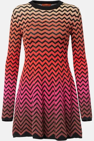 Missoni Vestido corto de mezcla de algodón en zigzag