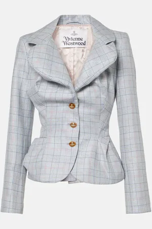 Vivienne Westwood Blazer Drunken de lana y lino a cuadros
