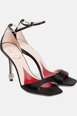 Roger Vivier Sandalias Jewel 100 de satén adornadas