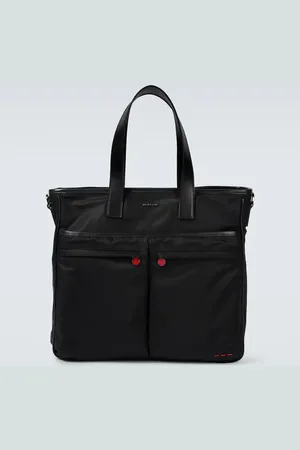 Kiton Tote de nylon con piel