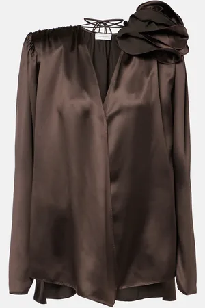 MAGDA BUTRYM Blusa de satén de mezcla de seda