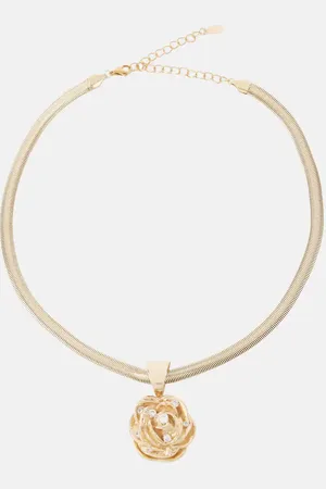 MAGDA BUTRYM Collar con colgante floral y cristales