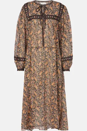 Marant Etoile Vestido midi Greila de gasa de algodón