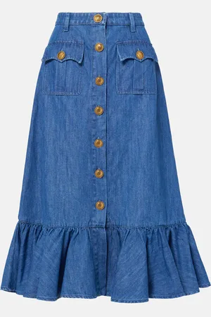 VALENTINO Falda midi de denim
