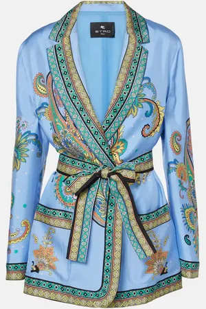 Etro Blazer envolvente de sarga de seda