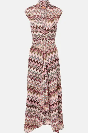 Missoni Vestido midi de lamé en zigzag