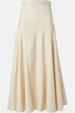Loro Piana Falda midi Giustina de seda de tiro alto