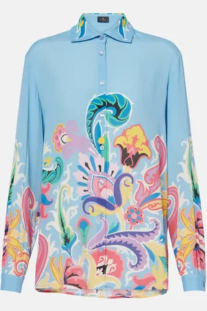 Etro Camisa de satén estampada