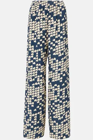 VALENTINO Pantalones anchos de Cady Couture estampados
