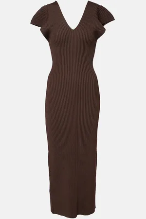 Altuzarra Vestido Trey acanalado con volantes