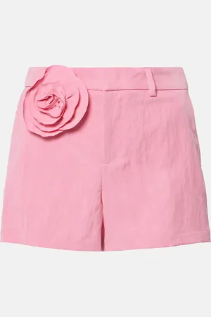BLUMARINE Shorts de gabardina con aplique floral