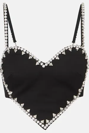 AREA Crop top Heart adornado con cristales