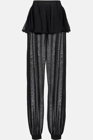 Alaïa Alaïa Pantalones semitransparentes de tiro medio