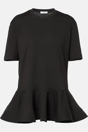 Alaïa Alaïa Camiseta de jersey de algodón con peplum