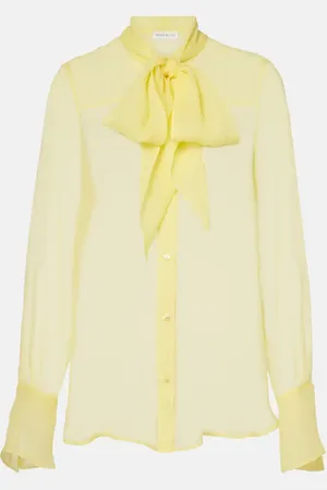 Nina Ricci Blusa de chifón de seda con lazada