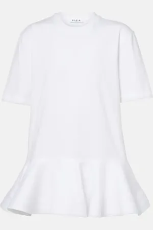 Alaïa Alaïa Camiseta de jersey de algodón con peplum
