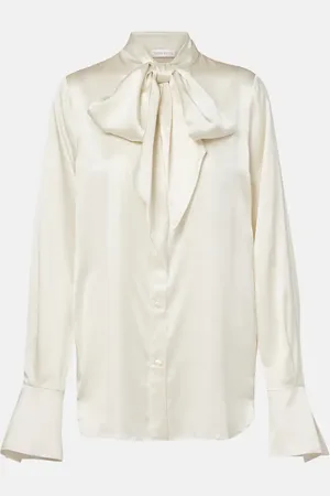 Nina Ricci Blusa de satén con lazada