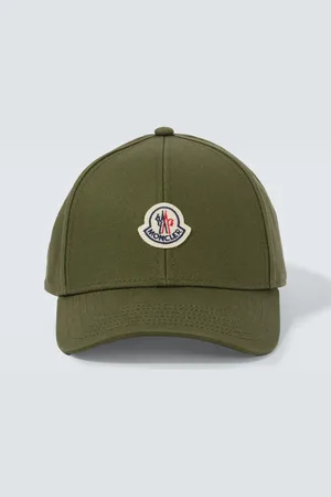 Moncler Gorra de gabardina de algodón con logo
