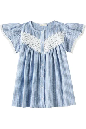 Louise Misha Vestido Morlina de lino y algodón a rayas