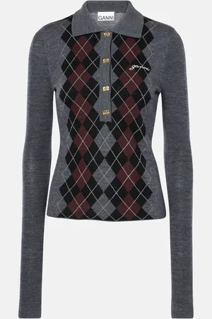 Ganni Polo Argyle de lana