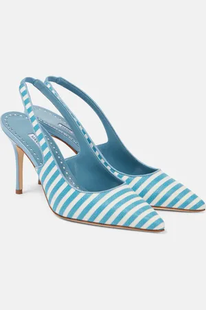 Manolo Blahnik Salones destalonados Allurafia 90 a rayas