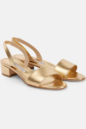Manolo Blahnik Sandalias Patopia 30 de piel metalizada