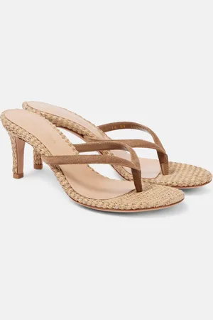 Gianvito Rossi Mules 70 de ante y rafia