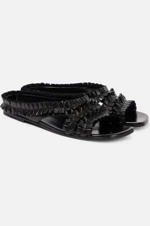 DRIES VAN NOTEN Sandalias de piel con volantes