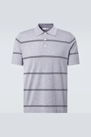 Brunello Cucinelli Polo de algodón a rayas