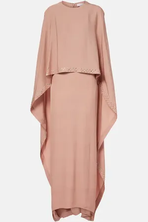 Stella McCartney Vestido largo con capa adornado