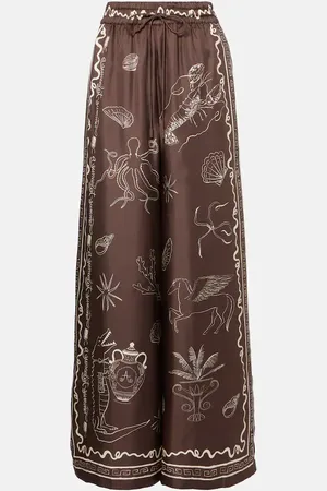 ALÉMAIS Alémais Pantalones anchos Sammy de seda