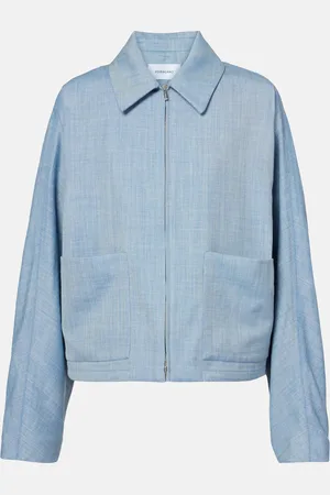 Salvatore Ferragamo Chaqueta de lana, seda y lino cropped