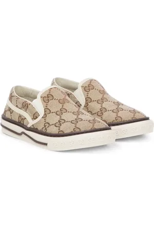 Gucci Zapatos slip-on de lona GG