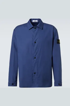 Stone Island Sobrecamisa Compass de lona de algodón