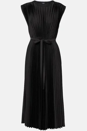 Joseph Vestido midi Volta de satén plisado