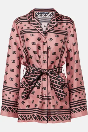 Dolce & Gabbana Camisa de satén de seda con DG