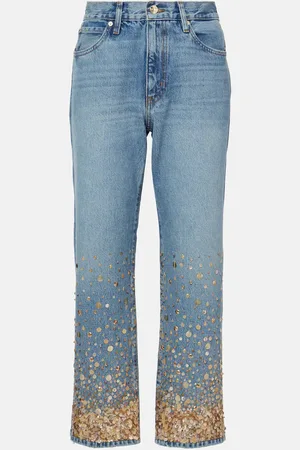 Frame Jeans rectos The Champagne con adornos